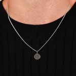 Pendentif argent 925 rhodié Lettre I Ø 12mm - 336289.I