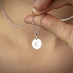 Pendentif argent 925 rhodié Lettre K Ø 12mm - 336289.K