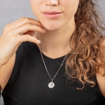 Pendentif Argent 925 rhodié Ø 16mm, Signe du zodiaque Lion - 336290.5