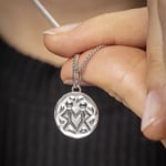 Pendentif Argent 925 rhodié Ø 16mm, Signe du zodiaque Gémeaux - 336290.3