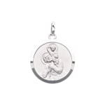 Pendentif Argent 925 rhodié Ø 20mm, St. Christophe - 306081