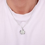 Pendentif Argent 925 rhodié Ø 20mm, St. Christophe - 306081