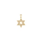 Anhänger Davidstern 750/18 K Gelbgold mit Diamanten 0.14 ct H/si