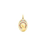 Anhänger oval 750/18 K Gelbgold Jungfrau Maria lackiert