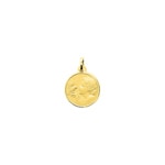 Pendant round 375/9 K Yellow Gold Guardian Angel with Dove