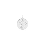 Pendant round 375/9 K White Gold Guardian Angel