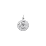Pendant round 375/9 K White Gold Guardian Angel Ø 17mm