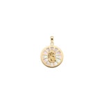 Pendentif ronde or jaune 750/18 ct Vierge marie avec nacre - 627811NC