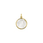 Anhänger rund 750/18 K Gelbgold Jungfrau Maria mit Perlmutt Ø 18mm