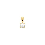 Pendentif solitaire or jaune 375/9 ct avec zircone 4.0mm