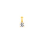 Pendentif solitaire or jaune 375/9 ct avec zircone 4.7mm