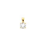 Pendentif solitaire or jaune 375/9 ct avec zircone 5.5mm