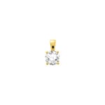 Pendentif solitaire or jaune 375/9 ct avec zircone 6.5mm - 393049.Z0