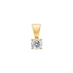 Pendentif solitaire or jaune 750/18 ct avec diamant 0.14ct. H/si