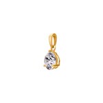 Solitaire Pendant 750/18 K Yellow Gold with Cubic Zirconia Ø 8mm - 8114Z