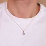 Solitaire Pendant 750/18 K Yellow Gold with Cubic Zirconia Ø 8mm - 8114Z