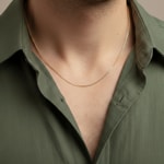 Sanded Cable Chain 750/18 K Yellow Gold 1.4mm - CAN1011