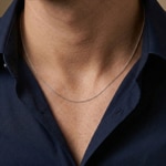 Collier forçat limée or gris 750/18 ct 0.9mm - CAN2010