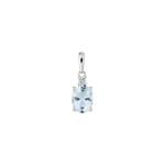 Pendentif aigue-marine or gris 375/9 ct avec zircones