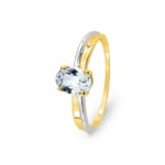 Aquamarin Ring 375/9 K Gelbgold rhodiniert