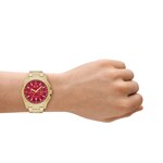 Armani Exchange Parker Chronographe Doré / Rouge 42mm - AX2863