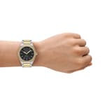 Armani Exchange Sync Day Date Steel 42mm Bicolor / Schwarz - AX4298