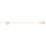 Armband 375/9 K Gelbgold bicolor Herz mit Zirkonia