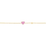 Bracelet or jaune 375/9 ct Cœur laqué - 497141.00-14