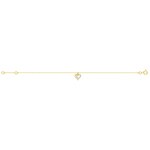 Bracelet or jaune 375/9 ct Cœur avec topaze bleue et zircones - 497316.T3