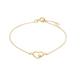 Bracelet 375/9 K Yellow Gold Heart with Cubic Zirconia
