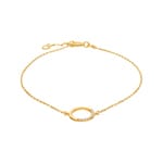 Bracelet 375/9 K Yellow Gold Circle with Cubic Zirconia