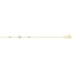Armband 375/9 K Gelbgold mit Aquamarin & Zirkonia