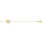 Bracelet or jaune 375/9 ct avec cercles entrelacés & zircones