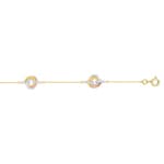 Bracelet or tricolore 375/9 ct avec zircones - 69SA668TZ