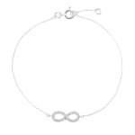 Bracelet or gris 375/9 ct Infini avec zircones