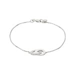 Armband 375/9 K Weissgold mit verschlungenen Kreisen & Zirkonia