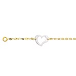 Bracelet 750/18 K Yellow and White Gold Hearts 18cm - 7675G-18