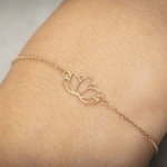 Bracelet 750/18 K Yellow Gold Lotus Blossom 18cm - 7933-18