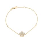 Armband 750/18 K Gelbgold Blume mit Diamanten 0.32 ct H/si - AR-00756-GG