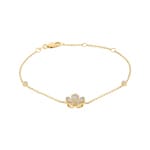 Armband 750/18 K Gelbgold Blume mit Diamanten 0.32 ct H/si