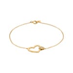 Armband 750/18 K Gelbgold Herz mit Diamanten 0.02 ct