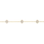 Bracelet 750/18 K Yellow Gold Cloverleaves with Diamonds 0.81 ct H/si - AR-01021-GG