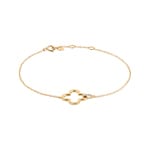 Bracelet 750/18 K Yellow Gold Cloverleaf with Diamonds 0.02 ct