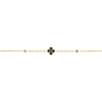 Bracelet 750/18 K Yellow Gold Cloverleaf with Black Diamonds 0.19 ct - AR-01020-GG
