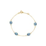 Armband 750/18 K Gelbgold mit Blautopasen