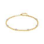 Bracelet or jaune 750/18 ct avec diamant 0.38 ct H/si
