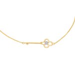 Bracelet 750/18 K Yellow Gold Key with Diamonds 0.02 ct H/si - AR-57304-GG