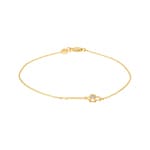 Bracelet or jaune 750/18 ct avec diamants 0.02 ct H/si, Clé
