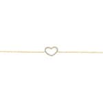 Bracelet 750/18 K Yellow Gold Heart with Diamonds 0.09 ct H/si - AR-48309-GG
