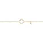 Armband 750/18 K Gelbgold mit Diamanten 0.09 ct H/si, Kleeblatt - AR-22923-GG